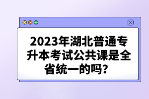 2023年湖北普通專升本考試公共課是全省統(tǒng)一的嗎？