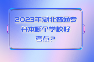 2023年湖北普通專升本哪個(gè)學(xué)校好考點(diǎn)?