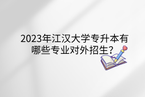 2023年江漢大學(xué)專升本有哪些專業(yè)對外招生？