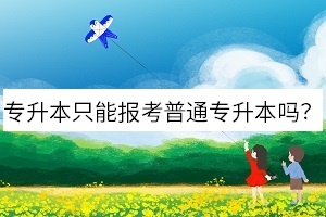 專升本只能報(bào)考普通專升本嗎