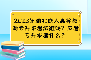 2023年湖北成人高等教育專升本考試難嗎？成考專升本考什么？